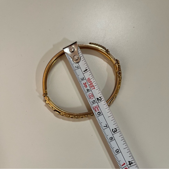 Vintage 80 90 Retro Heavy Gold plated Omega Chain Mobwife Bangle Bracelet - Picture 13 of 13